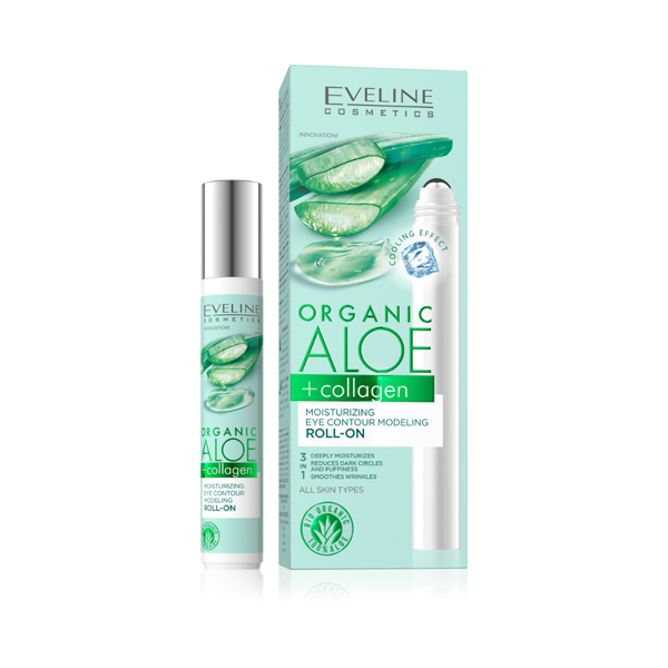 EVELINE ORGANIC ALOE + COLLAGEN MOISTURIZING EYE CONTOUR ROLL-ON