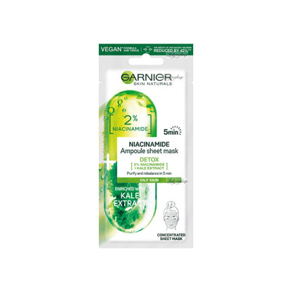 GARNIER NIACINAMIDE DETOX AMPOULE SHEET MASK