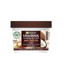 Load image into Gallery viewer, GARNIER ULTRA DOUX SMOOTHING HAIR FOOD 3 IN 1 WITH COCONUT &amp; MACADAMIA 390ML