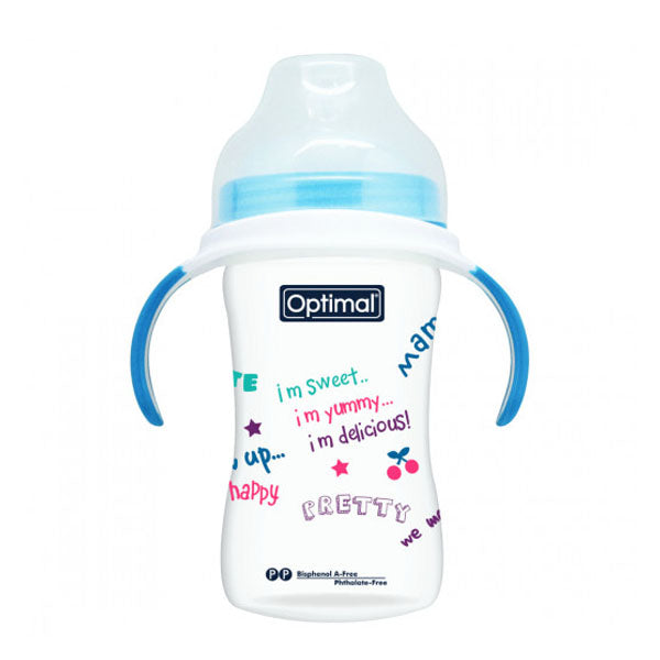OPTIMAL EXTRA WIDE NECK FEEDING BOTTLE WITH HANDLE 240ML