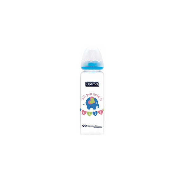 Optimal Glass Feeding Bottle Colored 240ml