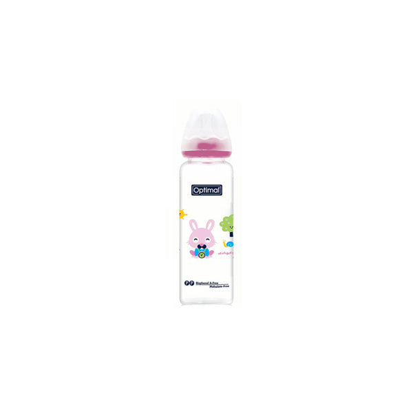Optimal Glass Feeding Bottle Colored 240ml