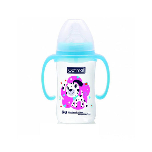 OPTIMAL WIDE NECK BABY BOTTLE WITH HANDLE 240ML