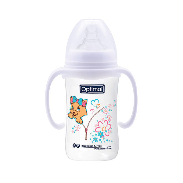 Optimal Wide Neck Baby Bottle With Handle 240ml