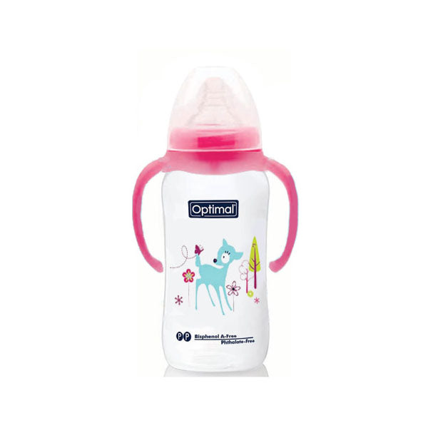 OPTIMAL WIDE NECK BABY BOTTLE WITH HANDLE 300ML