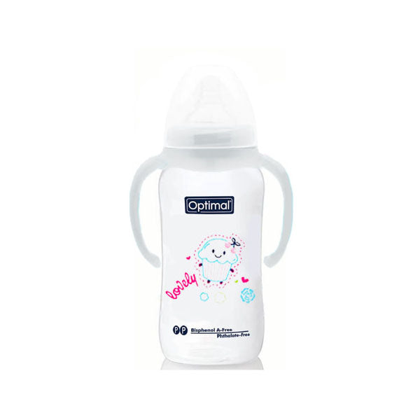 OPTIMAL WIDE NECK BABY BOTTLE WITH HANDLE 300ML