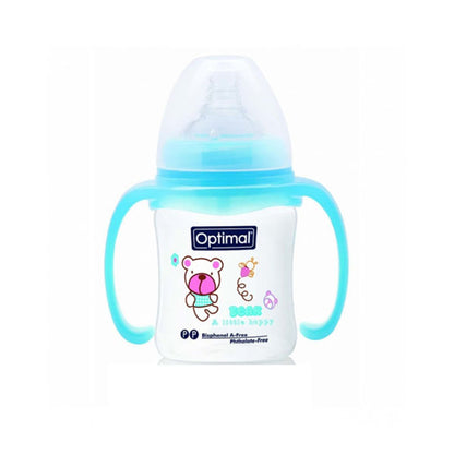 OPTIMAL WIDE NECK FEEDING BABY BOTTLE WITH HANDLE 180ML