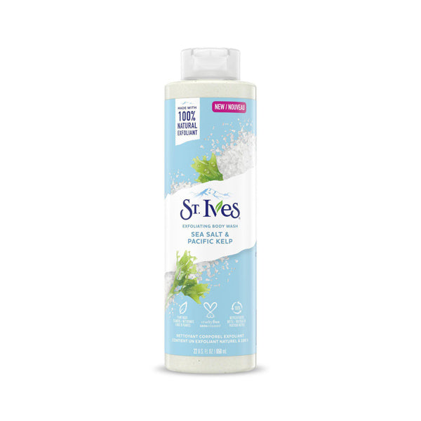 ST IVES PURIFYING SEA SALT & PACIFIC KELP EXFOLIATING BODY WASH 650ML