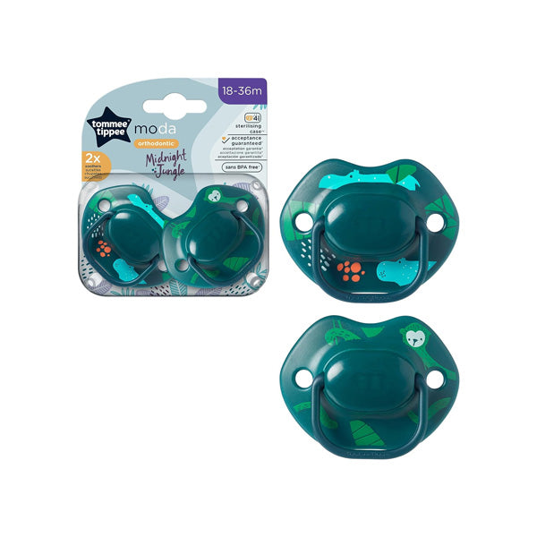 Tommee Tippee Moda Soother Midnight Jungle 2x 18-36m