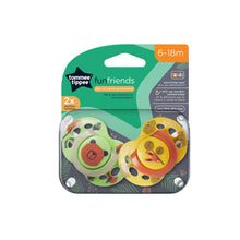 Load image into Gallery viewer, Tommee Tippee Fun Friends Soother 2x 6-18m