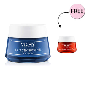 VICHY LIFTACTIV SUPREME ANTI-WRINKLE AND FIRMING NIGHT CREAM 50ML+ FREE COLLAGEN 15ML